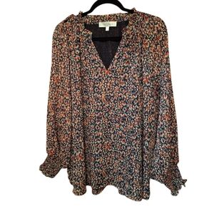 Chelsea & Theodore Womens 3X Abstract Long Sleeved Blouse Whimsigoth Sparkles